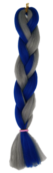 Parallel Braids silber grau   blau  zweifarbig 60 cm 24 inch 100 gr 3,5 oz