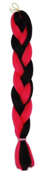 Parallel Braids schwarz rot zweifarbig 60 cm 24 inch 100 gr 3,5 oz
