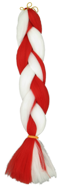 parallel braids rot weiß