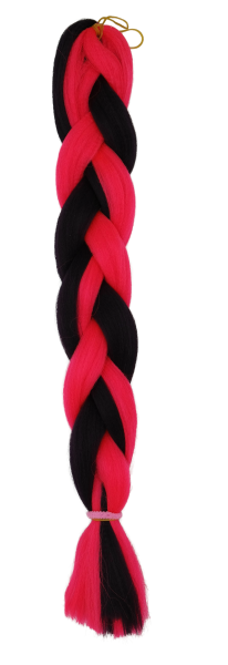Parallel Braids black red two-tone 60 cm 24 inch 100 gr 3.5 oz