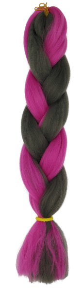 parallel braids grey pink