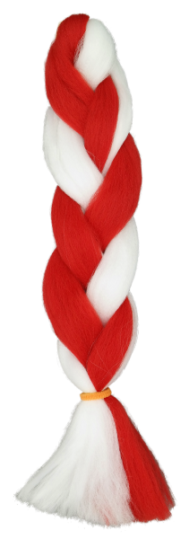 parallel braids white red