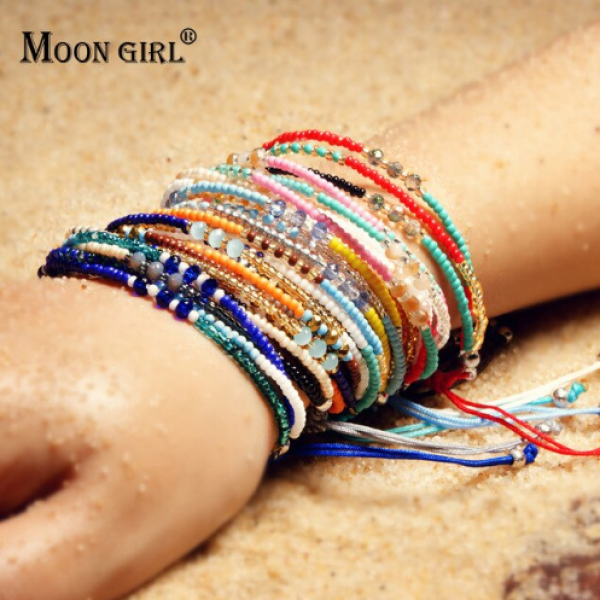 3 pieces Set Friendship band Yellow/turquoise  moon gir