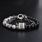 Preview: Quartz gray or white - lava beads (ø 8 mm) bracelet with a length of 19.5 cm